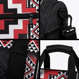 Red Taniko Motifs Aotearoa Duffle Bag Niho Taniwha Mix Poutama