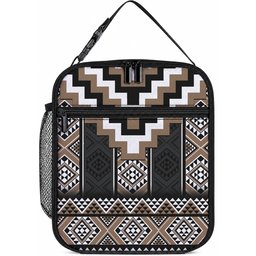 Brown Taniko Motifs Aotearoa Lunch Bag Niho Taniwha Mix Poutama