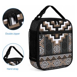 Brown Taniko Motifs Aotearoa Lunch Bag Niho Taniwha Mix Poutama