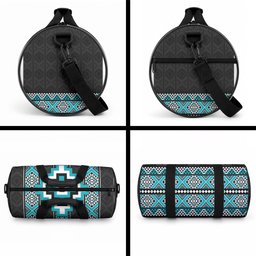 Turquoise Taniko Motifs Aotearoa Duffle Bag Niho Taniwha Mix Poutama