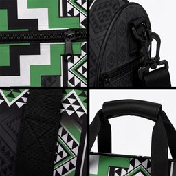 Green Taniko Motifs Aotearoa Duffle Bag Niho Taniwha Mix Poutama