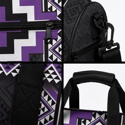 Purple Taniko Motifs Aotearoa Duffle Bag Niho Taniwha Mix Poutama
