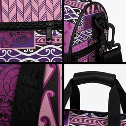 Pink Aotearoa Kowhaiwhai Pattern Duffle Bag NZ Maori Quilt Style