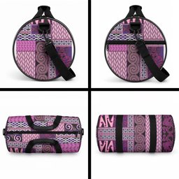 Pink Aotearoa Kowhaiwhai Pattern Duffle Bag NZ Maori Quilt Style