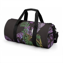 Purple New Zealand Kowhai And Piwakawaka Duffle Bag Maori Ngaru Paua Shell