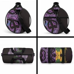 Purple New Zealand Kowhai And Piwakawaka Duffle Bag Maori Ngaru Paua Shell