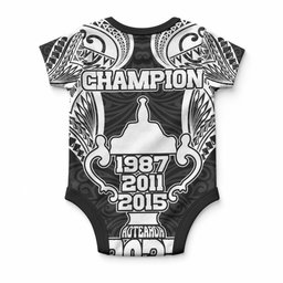 New Zealand Rugby Baby Onesie Aotearoa Champion Cup History with Haka Dance