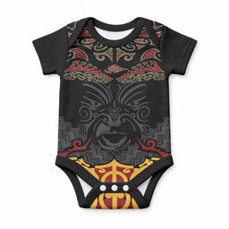 Custom New Zealand Rugby Baby Onesie Black Fern Maori Tribal Pattern