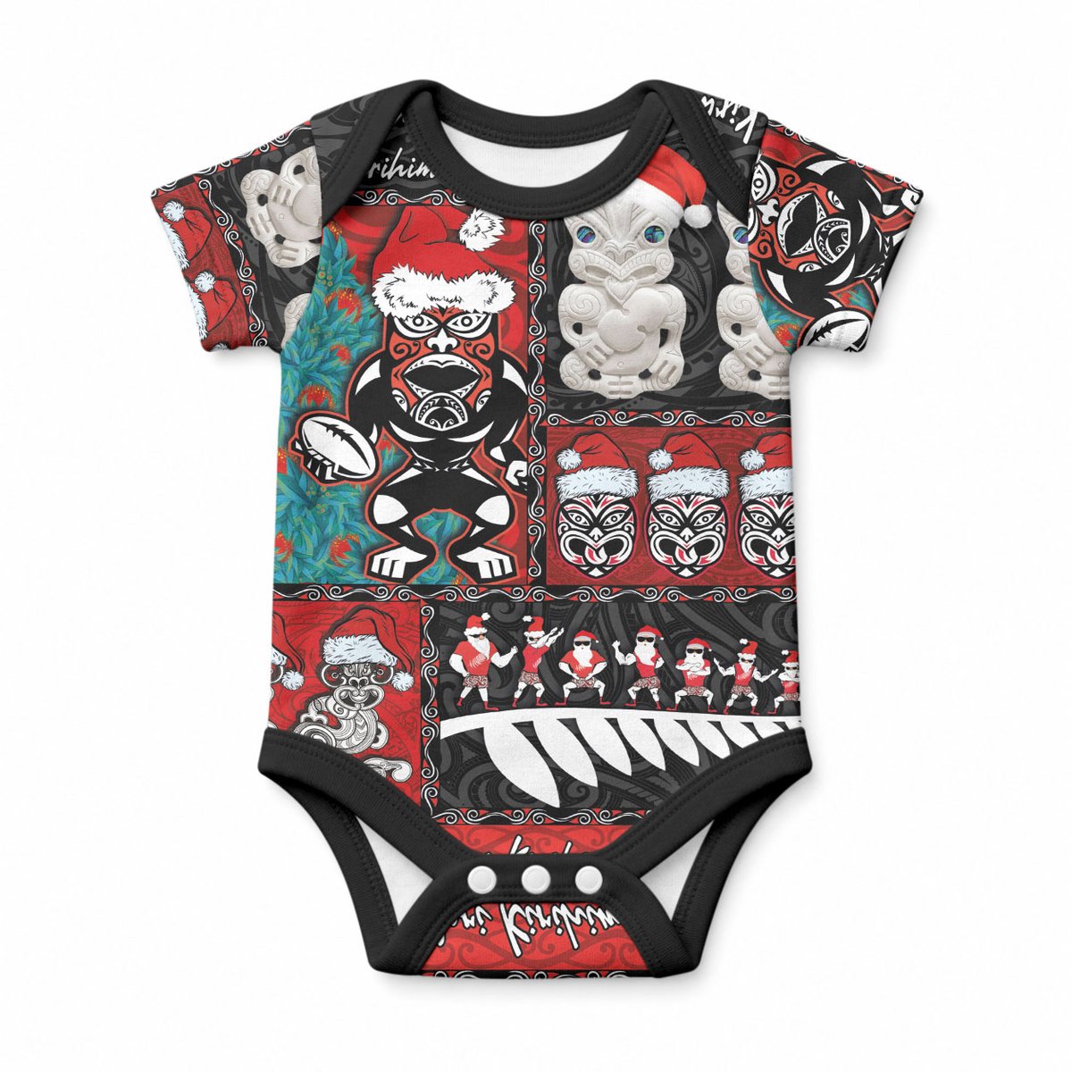 New Zealand Christmas Baby Onesie Maori Christmas Spirit - Meri Kirihimete