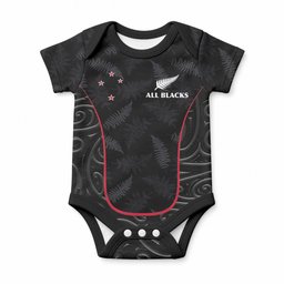 Custom New Zealand Rugby Baby Onesie Maori All Black Championship 2024 and Silver Fern