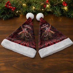 New Zealand Christmas Santa Hat Red Santa Riding Kiwi Bird Silver Fern