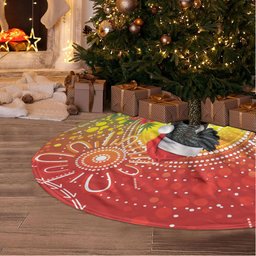 Australia Christmas Black Cockatoo Tree Skirt Aboriginal Art