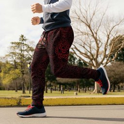 New Zealand Christmas Jogger Pants Red Santa Riding Kiwi Bird Silver Fern