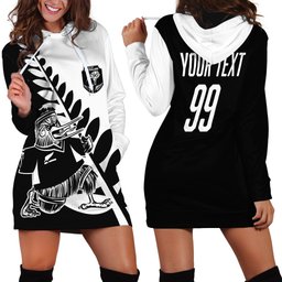 Custom Aotearoa Rugby League Hoodie Dress Kiwi Haka and Fern - Sporty Style