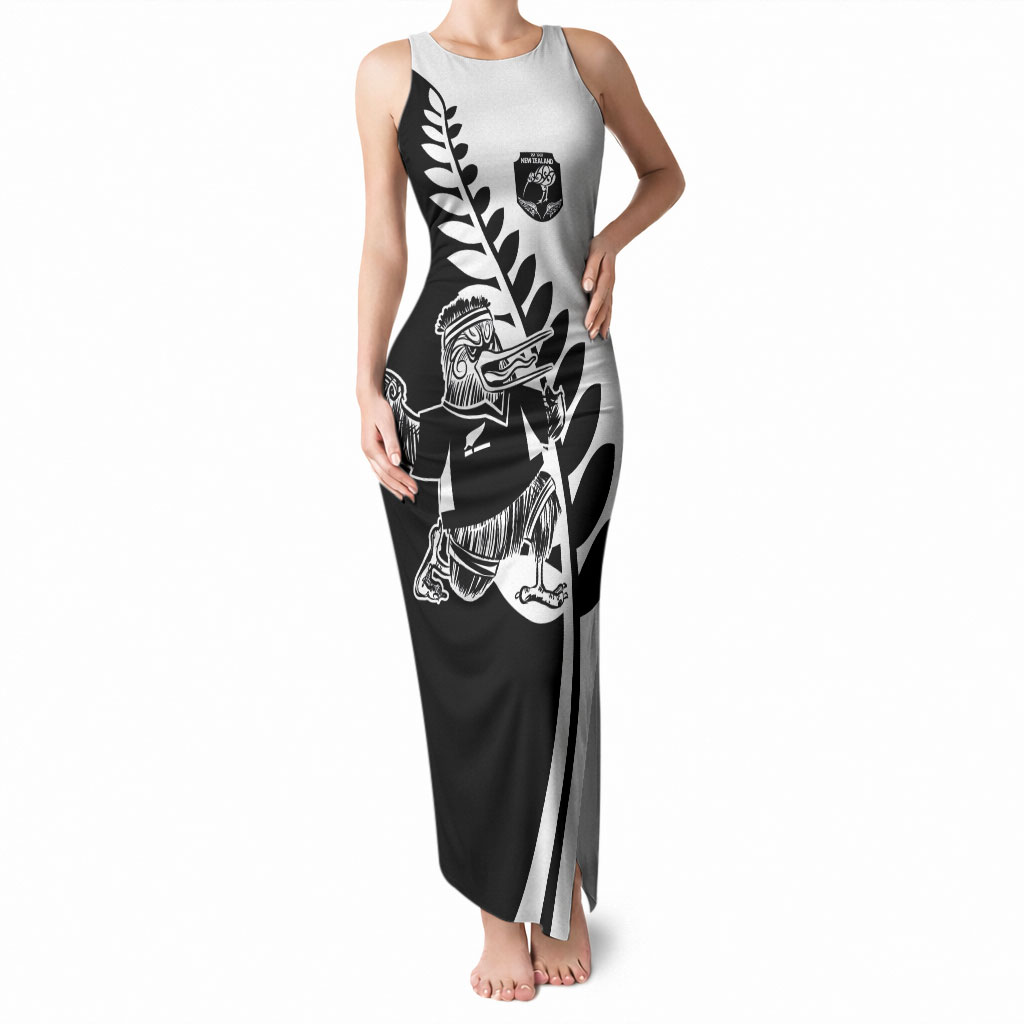 Custom Aotearoa Rugby League Tank Maxi Dress Kiwi Haka and Fern - Sporty Style