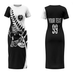Custom Aotearoa Rugby League Couples Matching Short Sleeve Bodycon Dress and Hawaiian Shirt Kiwi Haka and Fern - Sporty Style