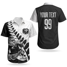 Custom Aotearoa Rugby League Couples Matching Puletasi and Hawaiian Shirt Kiwi Haka and Fern - Sporty Style