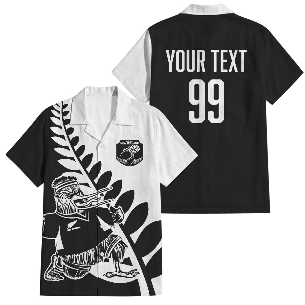 Custom Aotearoa Rugby League Family Matching Long Sleeve Bodycon Dress and Hawaiian Shirt Kiwi Haka and Fern - Sporty Style