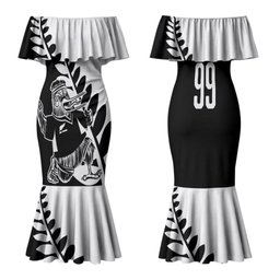 Custom Aotearoa Rugby League Family Matching Mermaid Dress and Hawaiian Shirt Kiwi Haka and Fern - Sporty Style