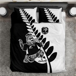 Aotearoa Rugby League Bedding Set Kiwi Haka and Fern - Sporty Style