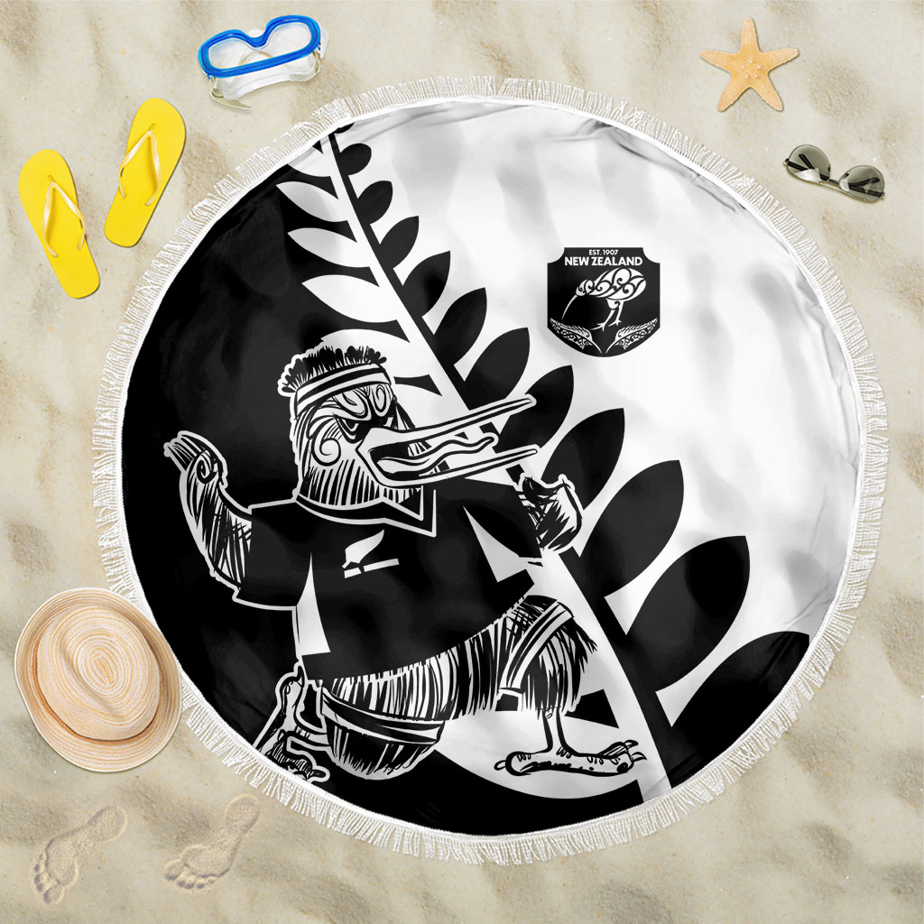 Aotearoa Rugby League Beach Blanket Kiwi Haka and Fern - Sporty Style