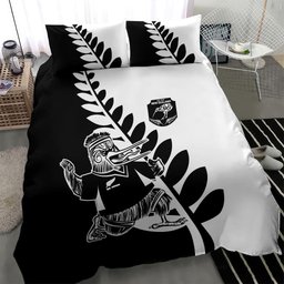 Aotearoa Rugby League Bedding Set Kiwi Haka and Fern - Sporty Style