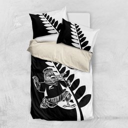 Aotearoa Rugby League Bedding Set Kiwi Haka and Fern - Sporty Style