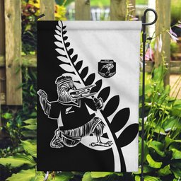 Aotearoa Rugby League Garden Flag Kiwi Haka and Fern - Sporty Style