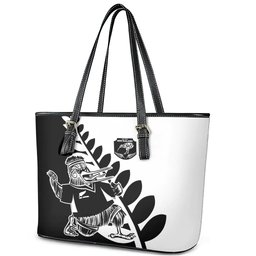 Aotearoa Rugby League Leather Tote Bag Kiwi Haka and Fern - Sporty Style