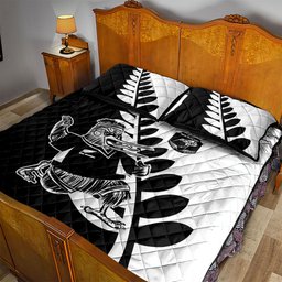 Aotearoa Rugby League Quilt Bed Set Kiwi Haka and Fern - Sporty Style
