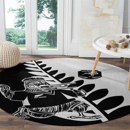 Aotearoa Rugby League Round Carpet Kiwi Haka and Fern - Sporty Style