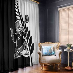 Aotearoa Rugby League Window Curtain Kiwi Haka and Fern - Sporty Style