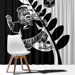 Aotearoa Rugby League Window Curtain Kiwi Haka and Fern - Sporty Style
