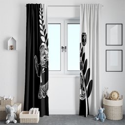 Aotearoa Rugby League Window Curtain Kiwi Haka and Fern - Sporty Style