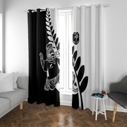 Aotearoa Rugby League Window Curtain Kiwi Haka and Fern - Sporty Style
