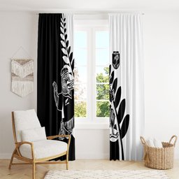 Aotearoa Rugby League Window Curtain Kiwi Haka and Fern - Sporty Style