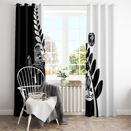 Aotearoa Rugby League Window Curtain Kiwi Haka and Fern - Sporty Style