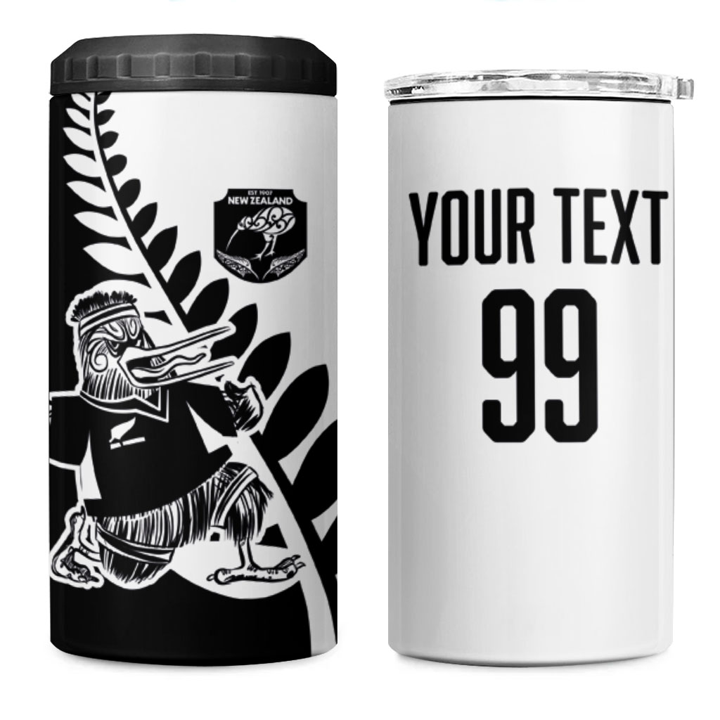 Custom Aotearoa Rugby League 4 in 1 Can Cooler Tumbler Kiwi Haka and Fern - Sporty Style