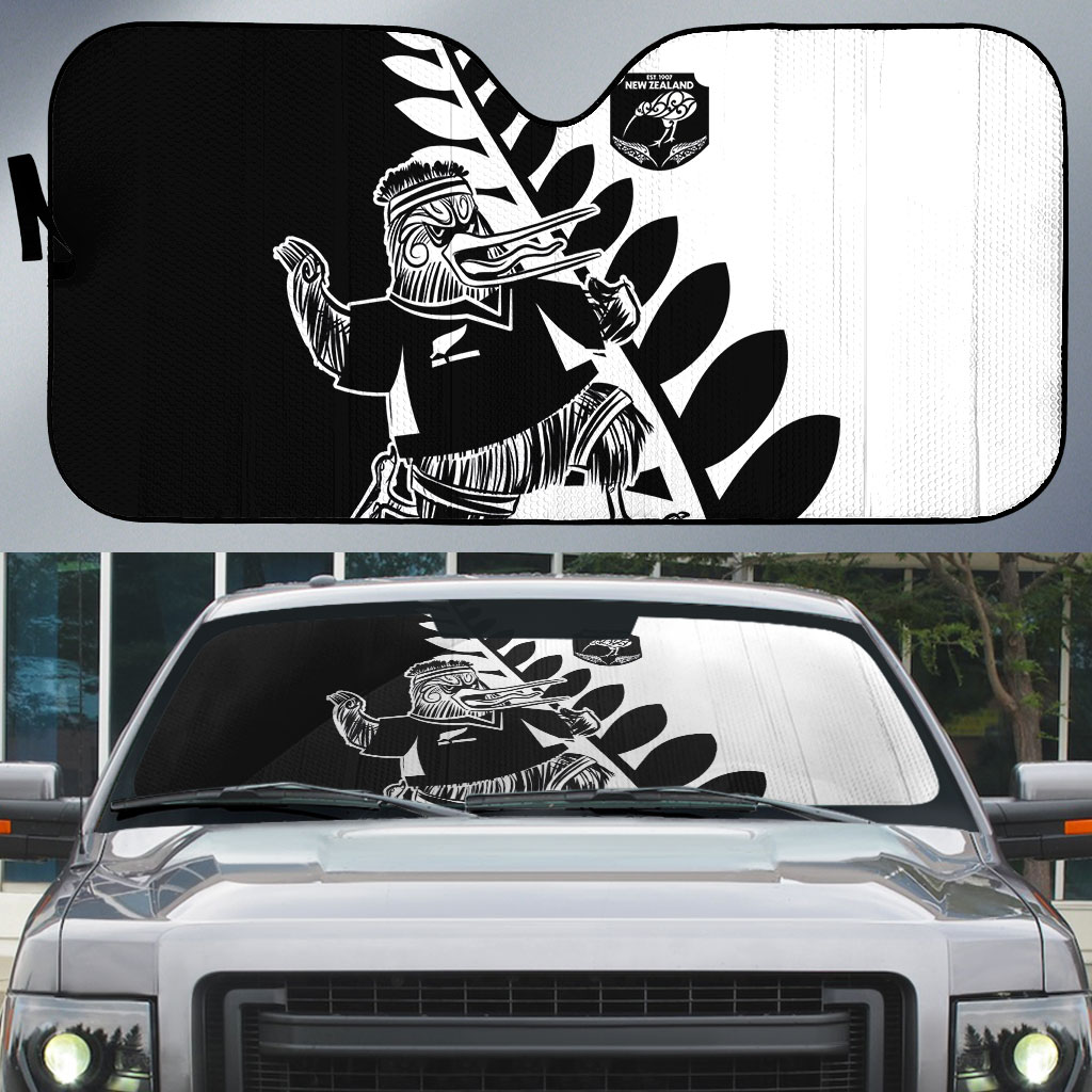 Aotearoa Rugby League Auto Sun Shade Kiwi Haka and Fern - Sporty Style