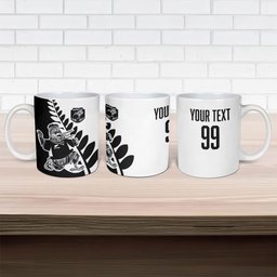 Custom Aotearoa Rugby League Ceramic Mug Kiwi Haka and Fern - Sporty Style
