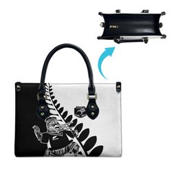 Aotearoa Rugby League Leather Bag Kiwi Haka and Fern - Sporty Style