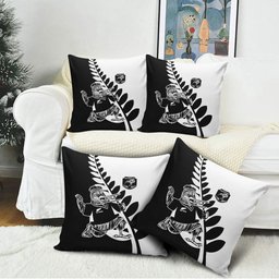 Aotearoa Rugby League Pillow Cover Kiwi Haka and Fern - Sporty Style