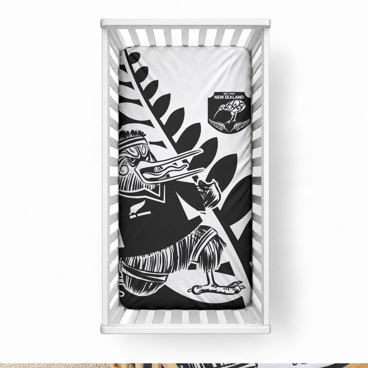 Aotearoa Rugby League Baby Bed Cover Kiwi Haka and Fern - Sporty Style