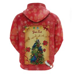 Personalised New Zealand Christmas Zip Hoodie Meri Kirihimete NZ Xmas Tree Animals