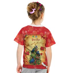 Personalised New Zealand Christmas Kid T Shirt Meri Kirihimete NZ Xmas Tree Animals