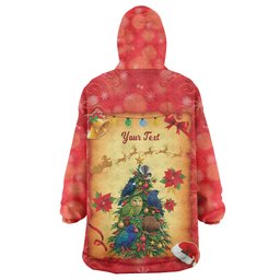 Personalised New Zealand Christmas Wearable Blanket Hoodie Meri Kirihimete NZ Xmas Tree Animals