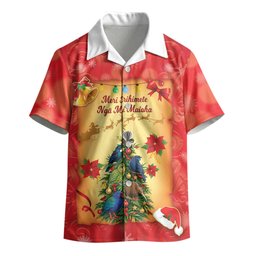 Personalised New Zealand Christmas Kid Hawaiian Shirt Meri Kirihimete NZ Xmas Tree Animals