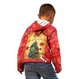 Personalised New Zealand Christmas Kid Hoodie Meri Kirihimete NZ Xmas Tree Animals