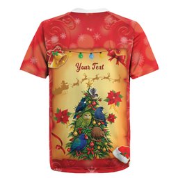 Personalised New Zealand Christmas Rugby Jersey Meri Kirihimete NZ Xmas Tree Animals