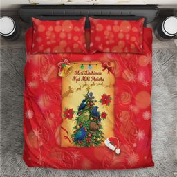 New Zealand Christmas Bedding Set Meri Kirihimete NZ Xmas Tree Animals